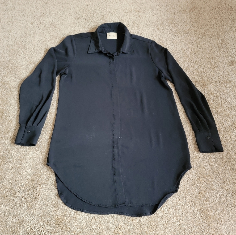 Elie Tahari Classic Black Shirt size M